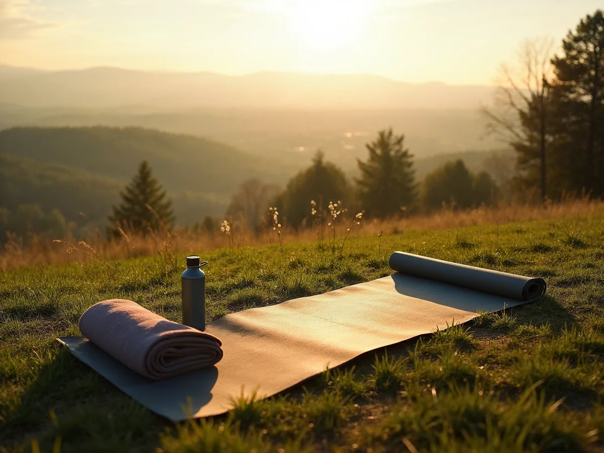 Yogamatte und Decke im Fensterlicht